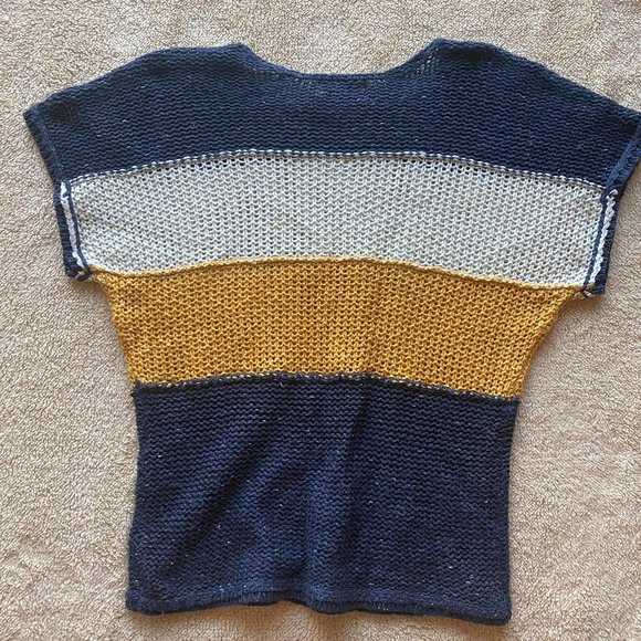 Wildfox Wool Blend Color Block Short Sleeve Knit Sweater XS - Picture 7 of 8